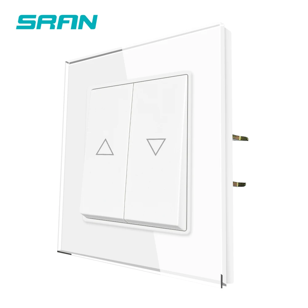 SRAN2gangresetswitchCrystaltemperedglasspanel8282mmRoller