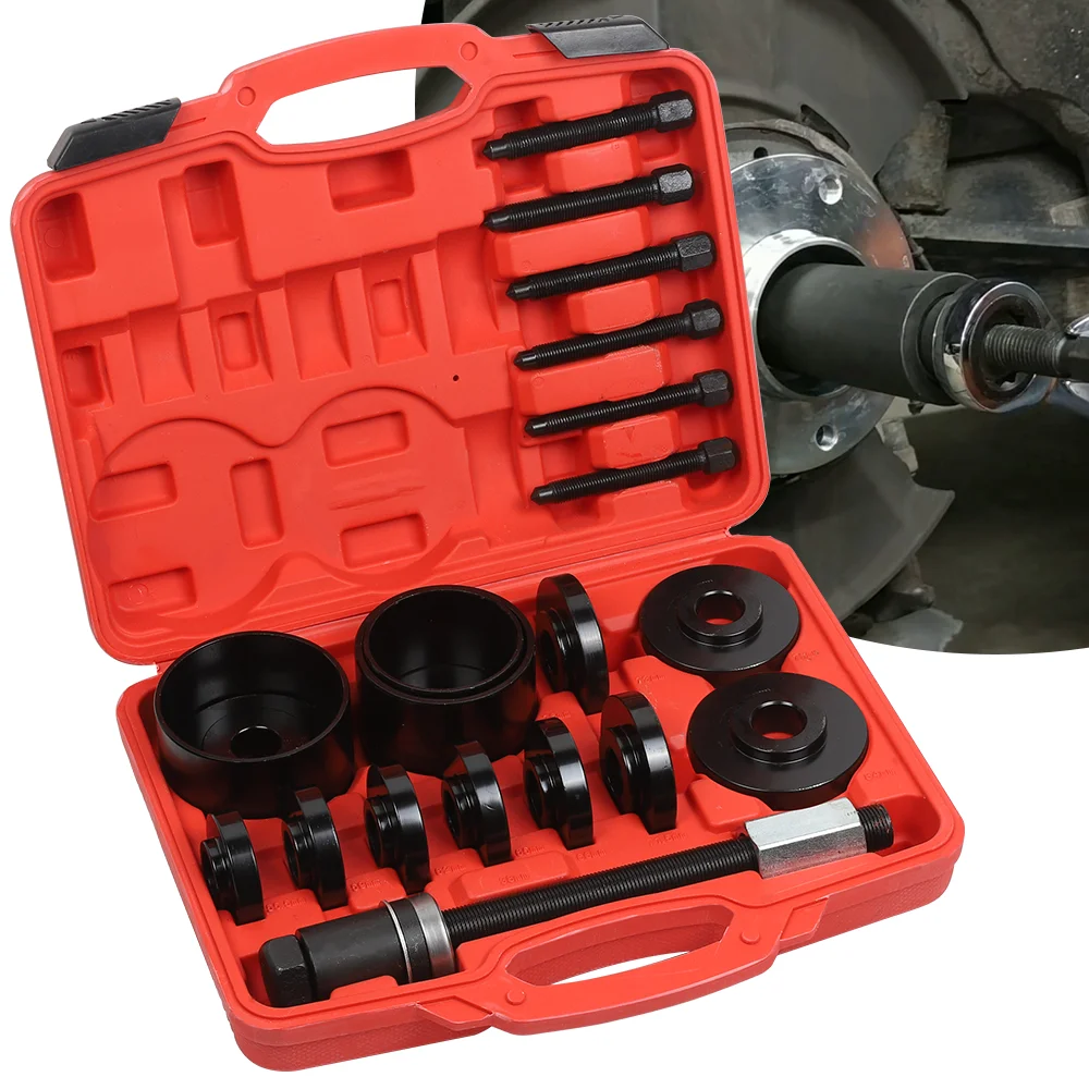 19pcs Car Front Wheel Bearing Removal Tools Bearing Puller Tools with Case for Front Wheel Drive Bearing Removal & Installation