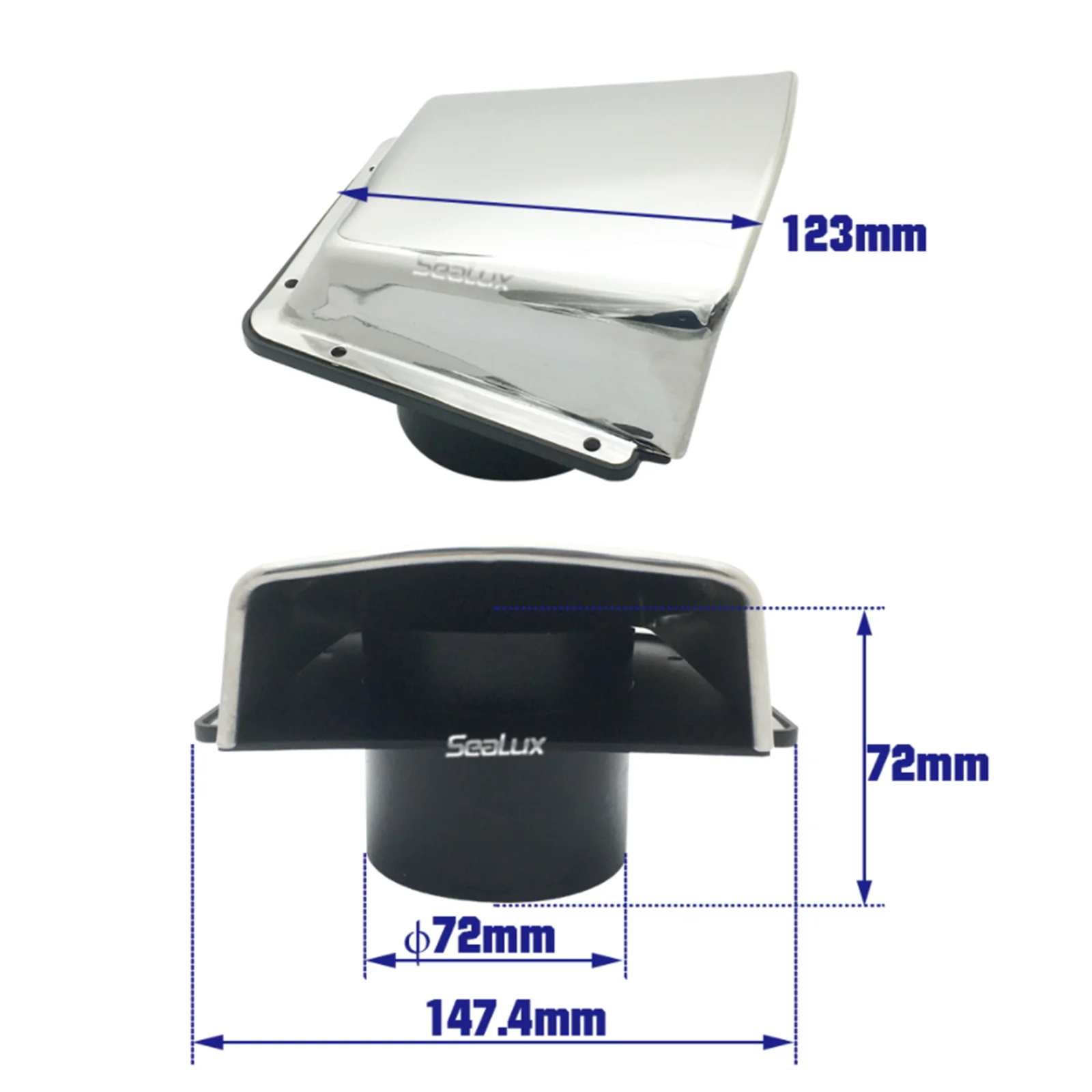 BoatVentCoverwithNylonBaseStainlessSteel304IntakeExhaustCowl