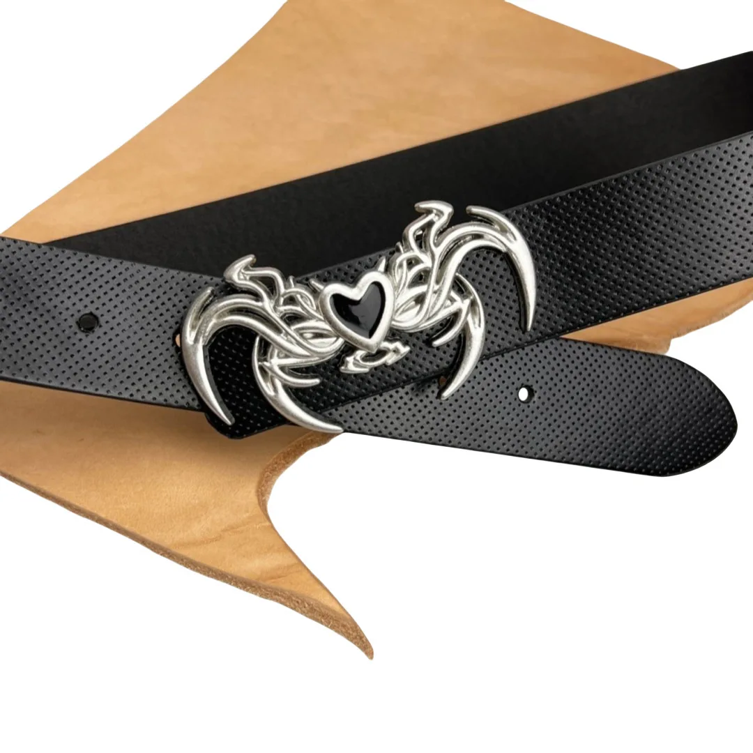 New punk style personalized embossed love versatile Gothic men's casual accessories belt