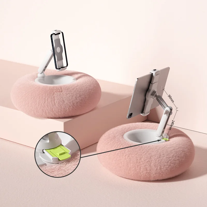 Suporte para Tablet em Tecido Macio Altura Ajustável Lavável Celular Ipad para Assistir Vídeo na Cama Sofá Lap - Imagem 5