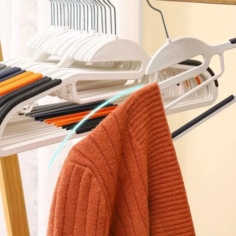 10Pcs Black/Orange/Grey Multifunctional Wet and Dry Household Hanger Suitable for Hanging Clothes Bedroom Wardrobe Anti-Slip clothes hanger,storage hanger hook,storage hanger