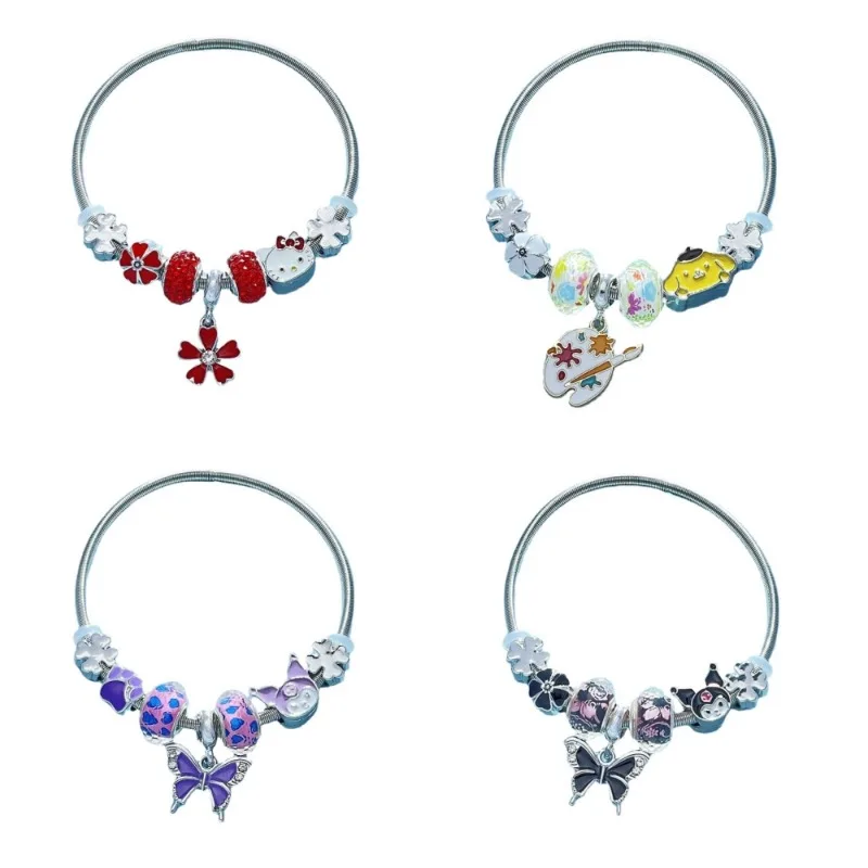 

Sanrio Anime Cinnamoroll Hello kitty Kuromi Cartoon Bracelets Women Chain Party Wedding Jewelry Holiday Gifts Girl Elastic Rope