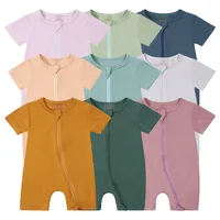 0-24M Bamboo Fiber Baby Romper Toddler Clothing Jumpsuit Clothes Short Sleeve Infant Pajamas Onesies Solid Bodysuit For Newborn 1