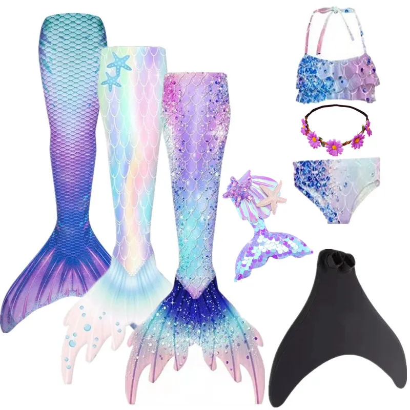 Summer kids Swimming Mermaid Tail Mermaid Costume Cosplay Children Princess Party Fantasy Swimsuit Can Add Monofin Fin Xmas cosplay costume mermaid costume