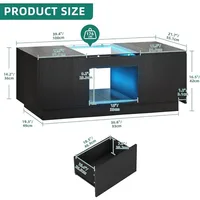 Tea and Coffee Tables for Living Room, LED Coffee Table, Center Table, Salon End of Tables, Dining Side Service, Café 2