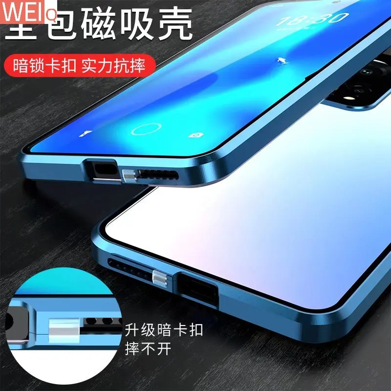 

Двухсторонний стеклянный Магнитный чехол для Huawei Nova 10 SE, Алюминиевый металлический чехол с полным покрытием на 360 градусов для защиты объектива