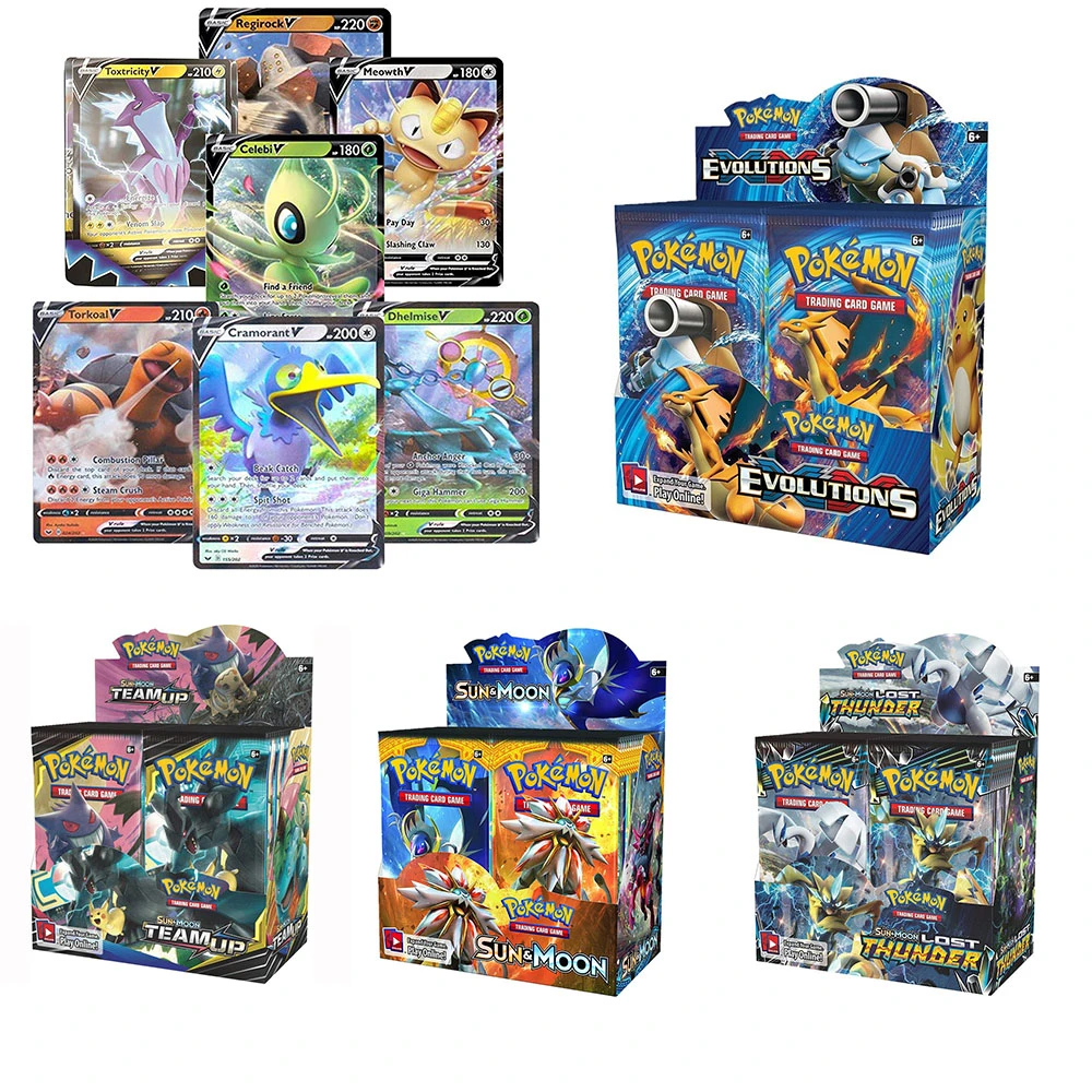 324Pcs/Box Pokemon Cards Sun & Moon Lost Thunder English Trading Card Game  Evolutions Booster Collectible Kids Toys Gift| | - AliExpress