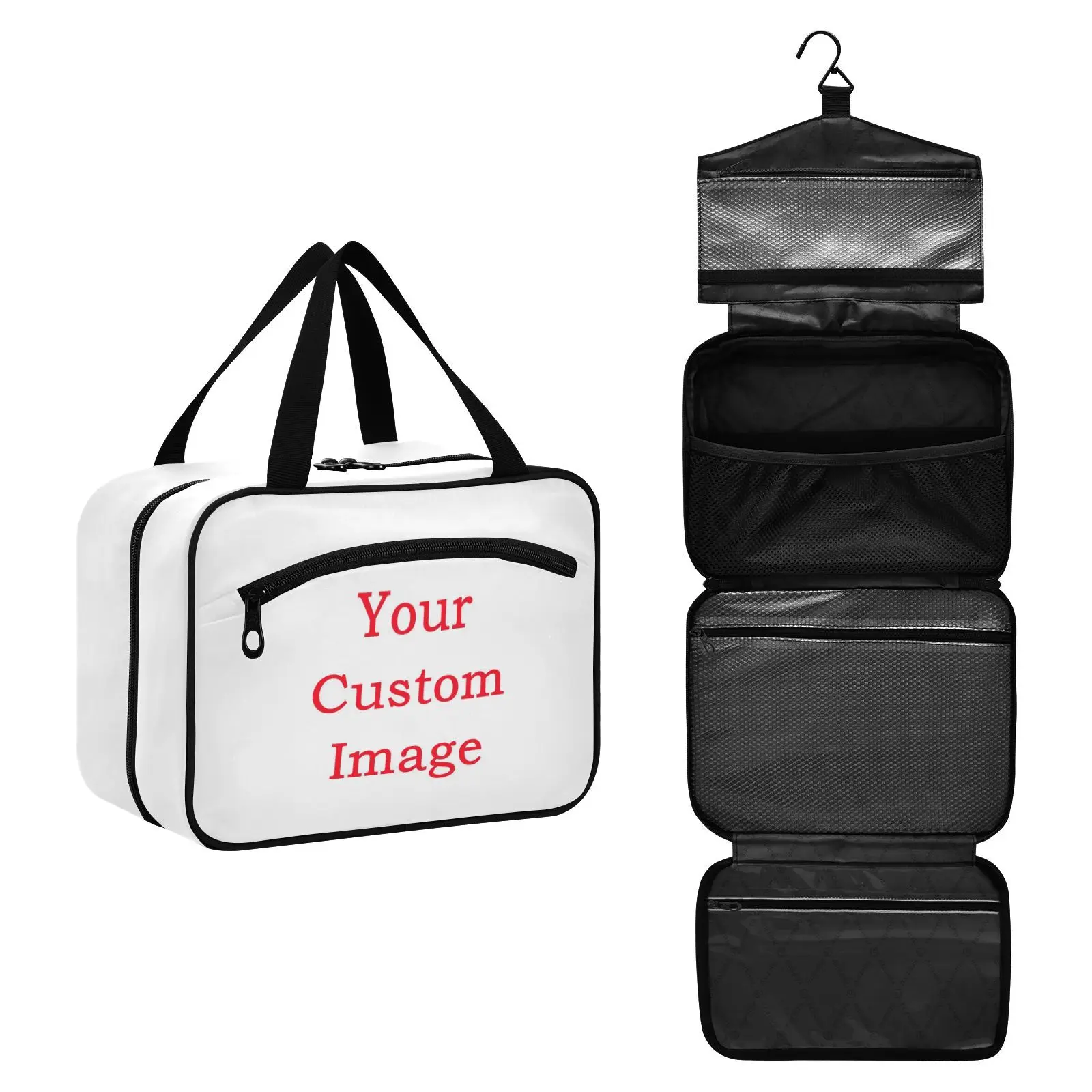 

Large Capacity Travel Cosmetic Bag Custom Toiletries Organizer Waterproof Ladies Bathroom Neceser Makeup Storage Bag With Hook
