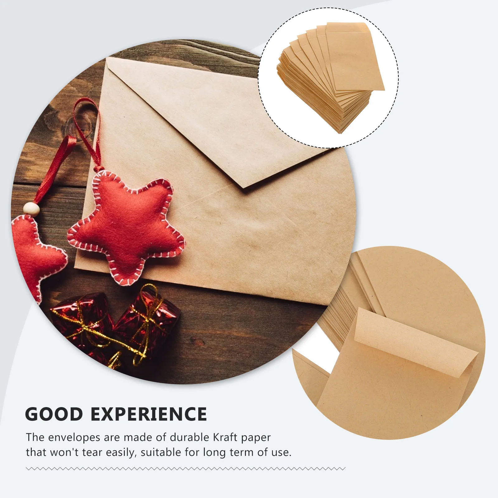 100pcs Kraft Paper Envelopes cookie Candy Bag Card Envelopes Mailing envelope small Item Storage bag Christmas Gift Wrapping bag