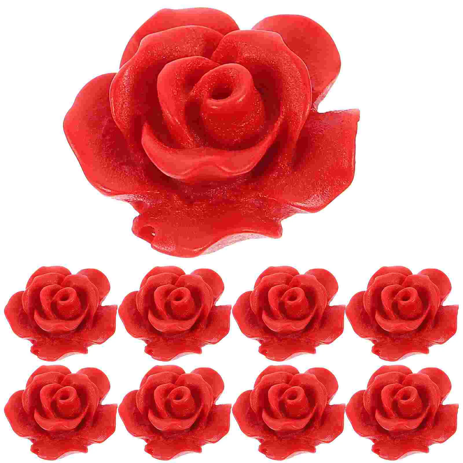 

50 Pcs Rose Loose Beads Jewelry Necklace Scattered Spacer DIY Making Decor Accessories