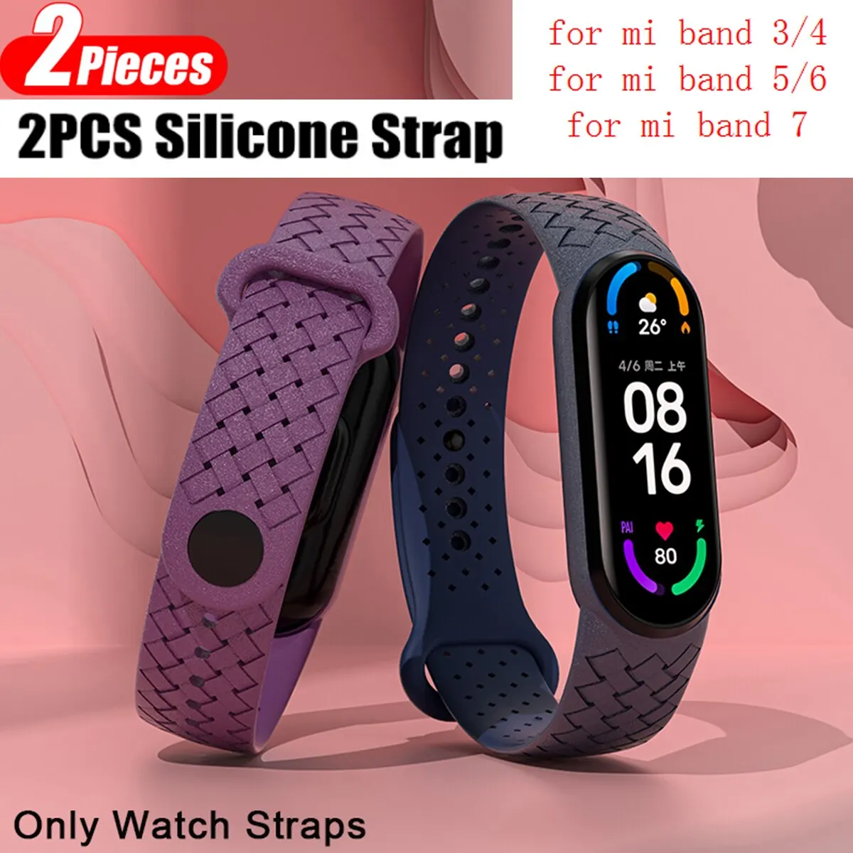 Watchband For Xiaomi Mi Band 7 NFC smartwatch Correa miband7 Silicone  Air-Hole Sport Wrist bracelet on Mi band 6 5 4 3 7 8 strap