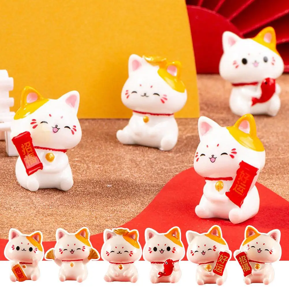

1PC Car Desktop Small Ornament Cute Lucky Cat Doll Mascot Creative Doll Gift Small Decoration Children's Accessories V3D4