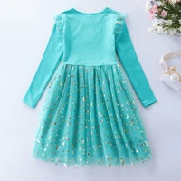 Robe d'automne en maille de licorne brodée en coton pour filles, nouvelle collection 2
