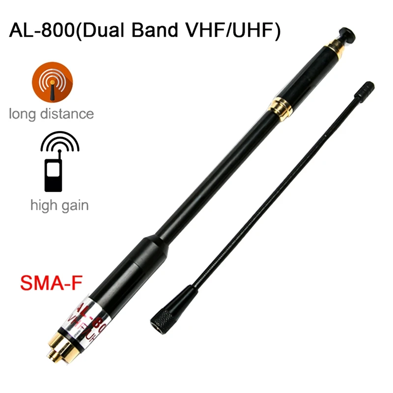 

Radio Antenna AL-800 Dual Band 144/430Mhz SMA-Female For WOUXUN HYT BAOFENG BF-888S UV-5R Walkie Talkie Antenna