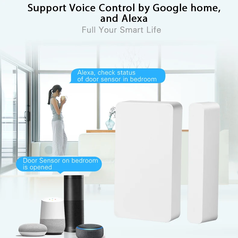 Tuya Smart WiFi Door Sensor Door Open / Closed Detectors Compatible With Alexa Google Home Smar tLife APP images - 6