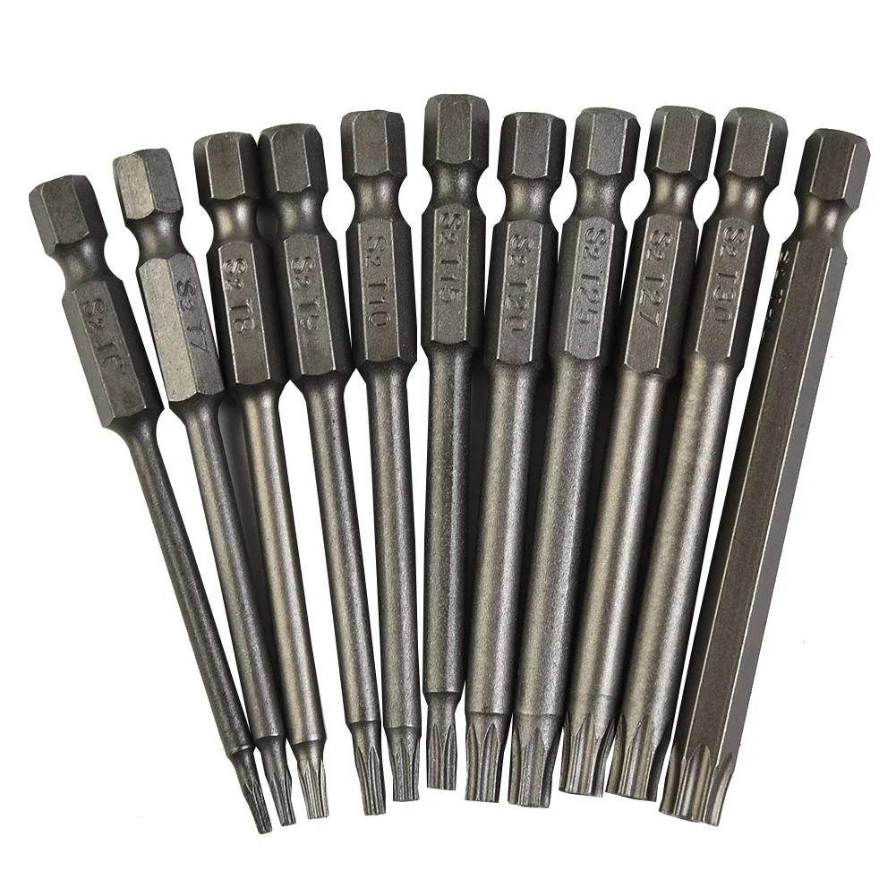 

Brand New Factory Screwdriver Bit Hex Bit Security Torx Type 11pcs Accessories Extra Long Head 75MM Replacement