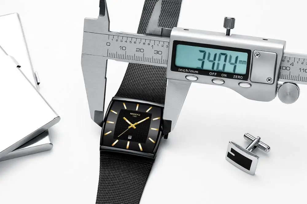 Mens Watches Luxury Blue Square Quartz Watch Man Slim Waterproof Golden Male Wristwatch Men_voghion.com