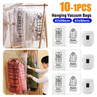 Practical Hanging Vacuum Storage Bags High Quality Dustproof Space Saver Bags Portable Reusable Clothes Compression Storage Bag 2