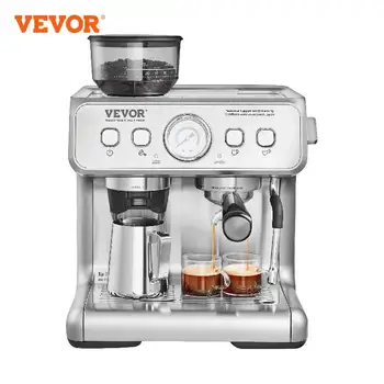 VEVOR Espresso Machine with Grinder 15 Bar Semi-Automatic Espresso Coffee Maker with Milk Frother Steam Wand 1