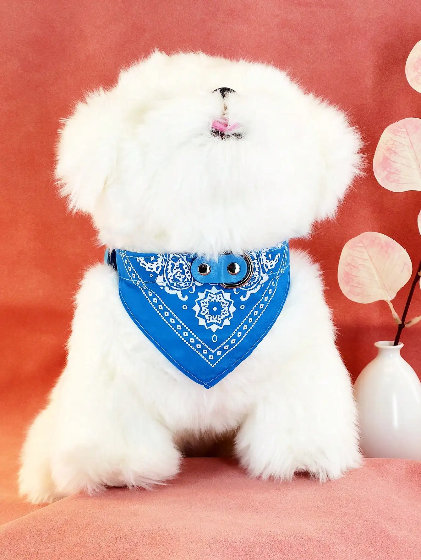 A Pu pet collar cat bow tie saliva towel dog collar printed triangle scarf dog cat universal