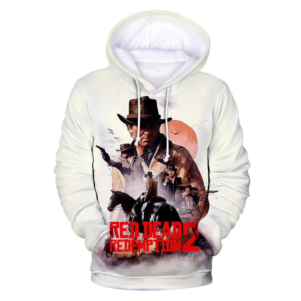 thumbnail image 1 of Nueva sudadera con capucha con estampado 3D del juego Red Dead Redemption 2 para hombre, moda urbana, sudadera informal de gran tamaño para niños, 1 of 4