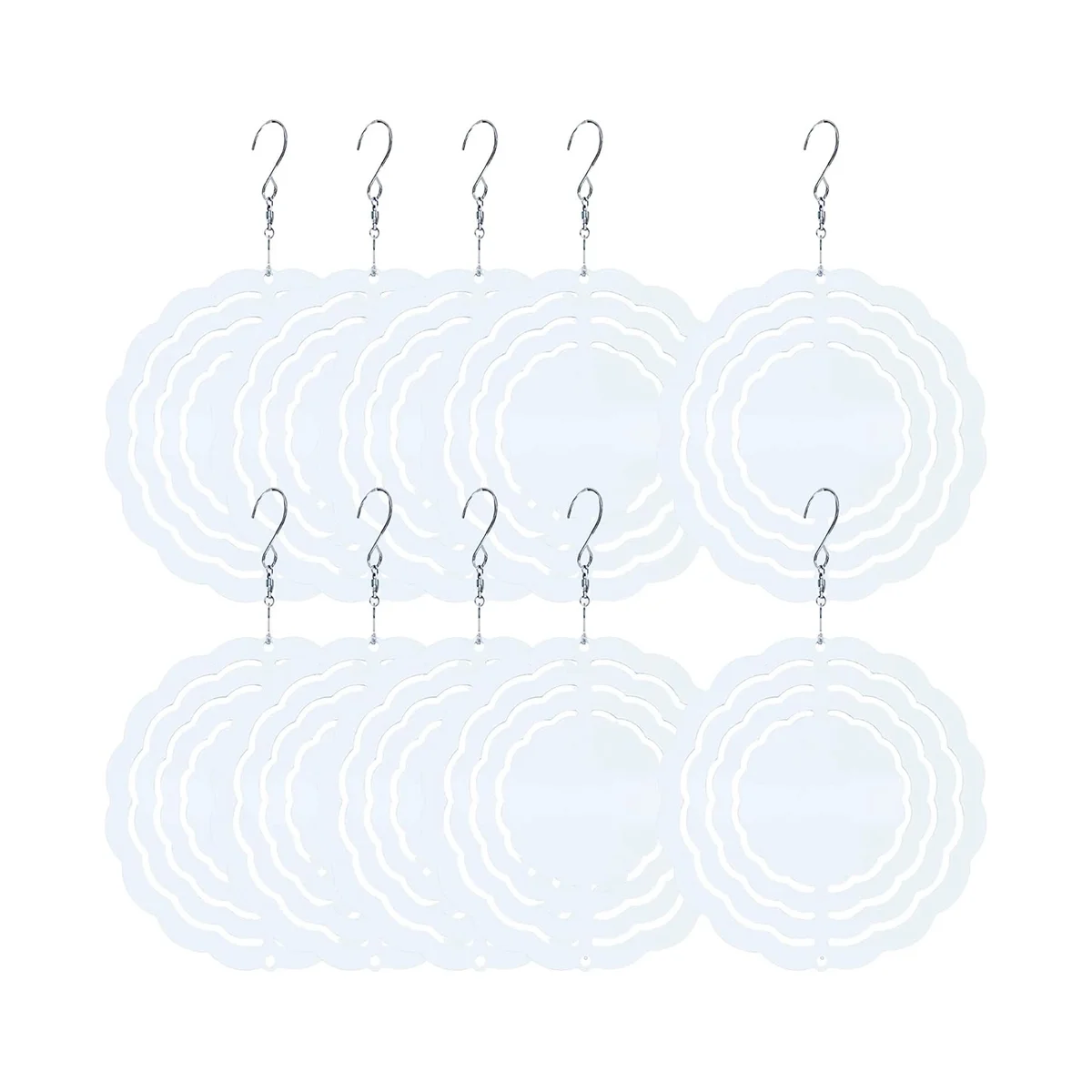 

10Pcs 3Inch Sublimation Wind Spinner Blanks, Wind-Powered Kinetic Sculpture, Spinner Suspension Trim for Indoor Outdoor