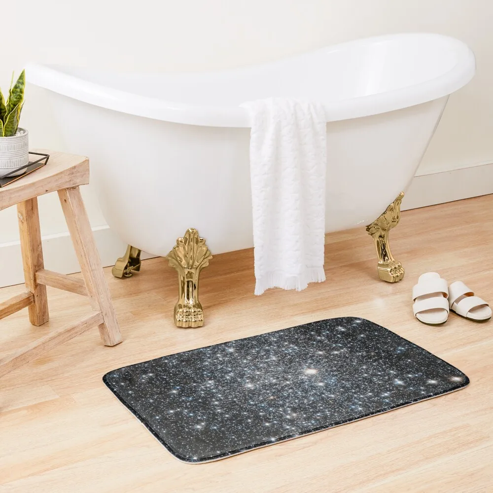 

Galaxy Sparkle Stars Natural Bath Mat Modern Bathroom Accessories Anti-Slip Shower Bathroom Carpet Set Mat