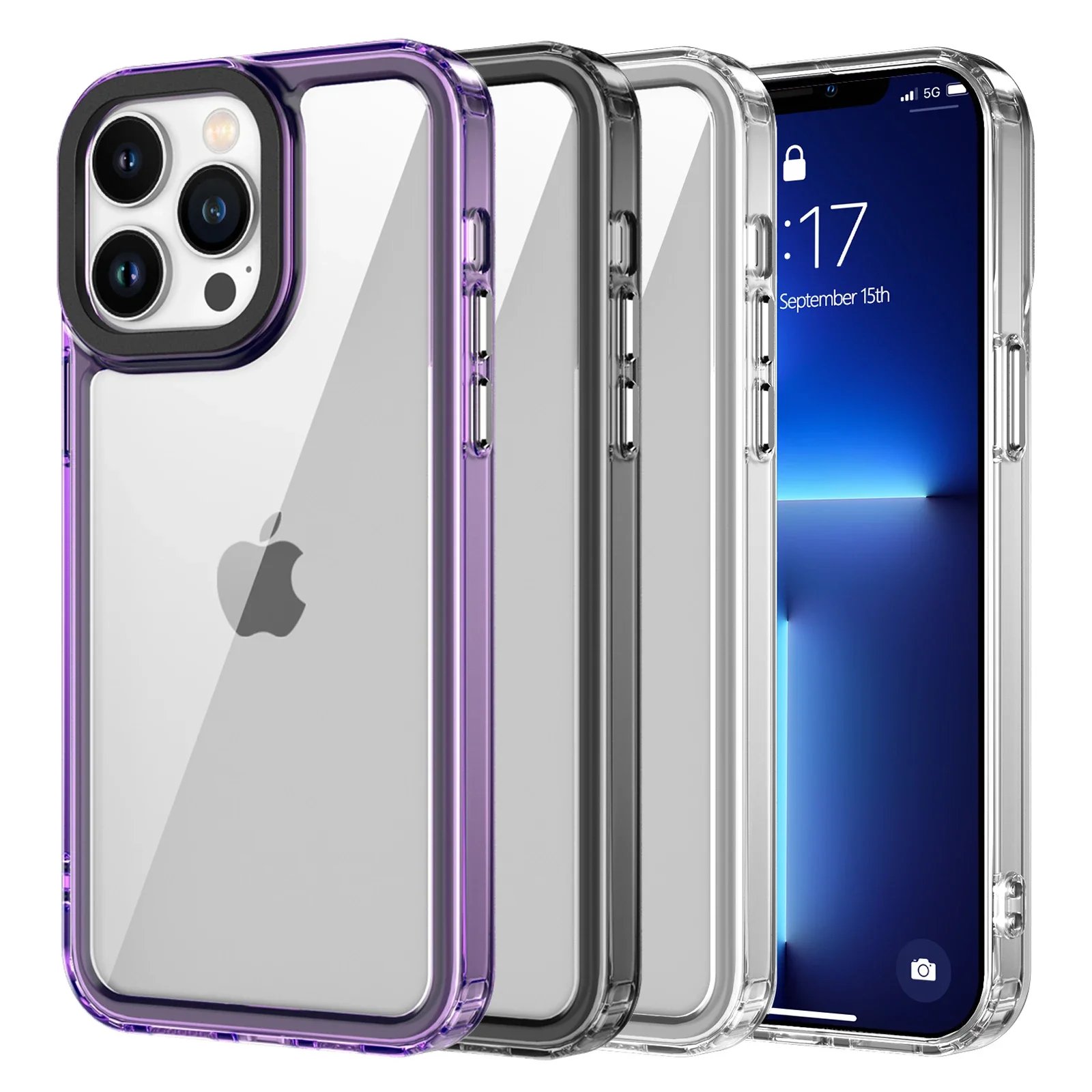 Custodia Trasparente Antiurto Di Lusso Per Iphone 13 Pro Max 13 Pro 13 Cover Posteriore Trasparente Per Telefono Tpu + Pc