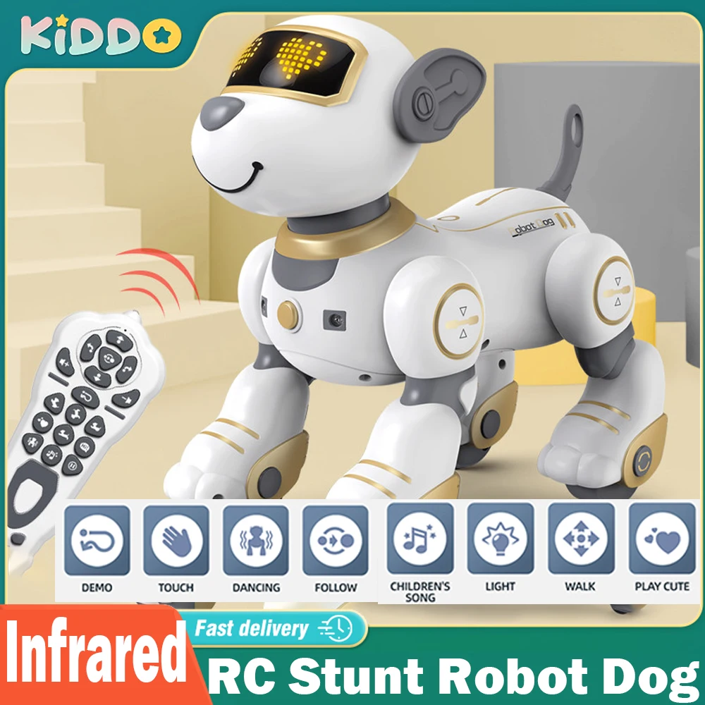 

RC Dog Robot Smart Electronic Animal Pets Voice Remote Control Toys Funny Singing Dancing Robot Puppy Children's Birthday Gift