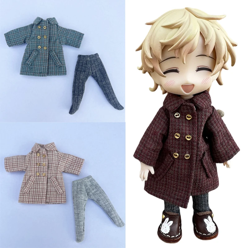

Ob11 Doll Clothes Fashion Woolen Coat Long Coat Pants Suit for Molly,GSC Body, YMY, P9, Obitsu11, 1/12bjd Dolls Accessories Toys