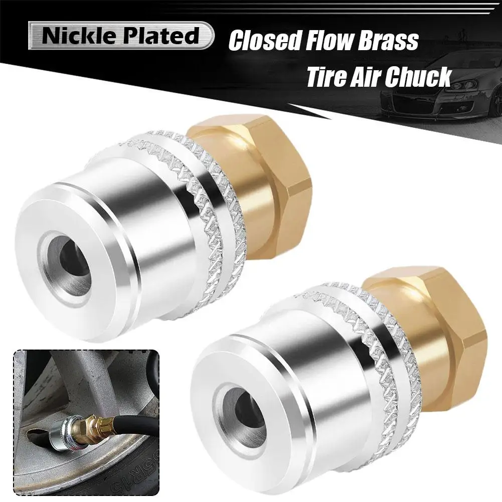 

Large Bore Lock On Air Chuck Closed End Nickle Plated Brass 1/4"NPT FemaleThread Quick Connect For OTR/Agricultural Vehicle N8Z3