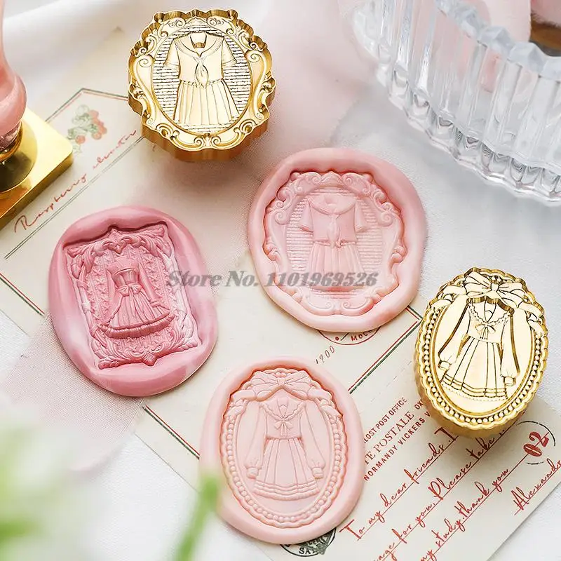 3D Wax Seal Stamp Head Copper Rose Lolita Spring Lily Frame Pattern Per Scrapbooking Cards Buste Inviti Di Nozze Regalo