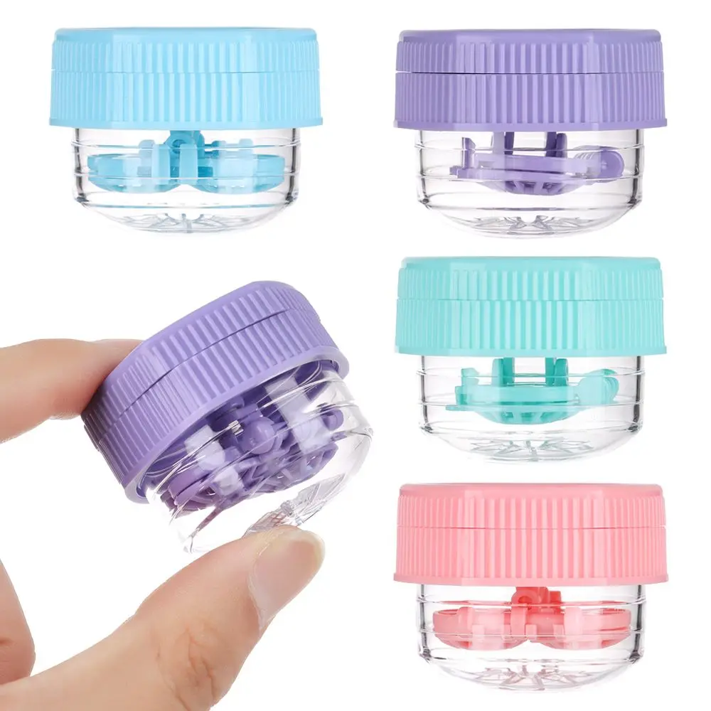 

1PC Contact Lens Cleaner Case Portable Manually Rotatable Contact Lens Case Plastic Container Storage Holder Eyewear Container