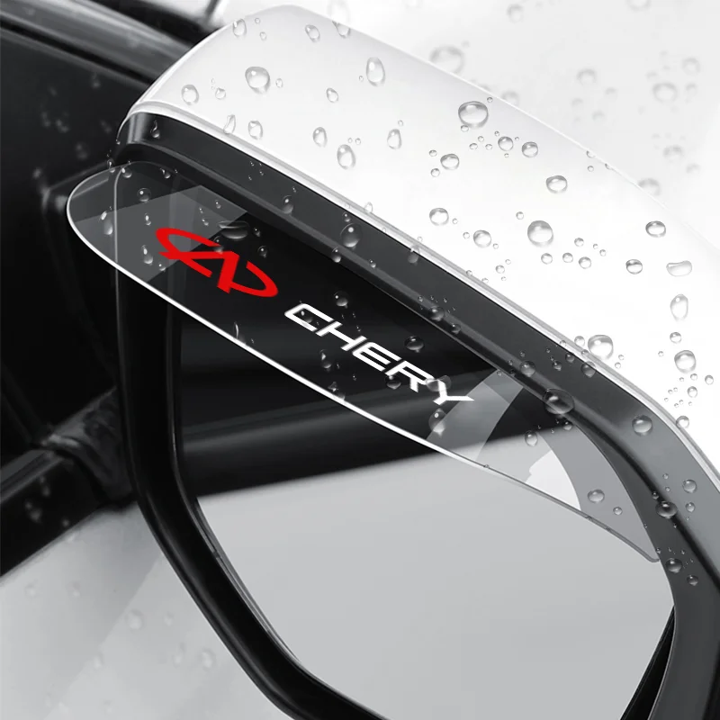 Transparent Car Side Rearview Mirror Rain Eyebrow Sun Visor For Chery Tiggo 8 7 6 4 3 5x Pro Arrizo Omoda 5 FX Fulwin Face QQ rearview mirror rain shield,rearview mirror rain eyebrow,car rearview mirror visor,rearview mirror rain guard,rearview mirror visor