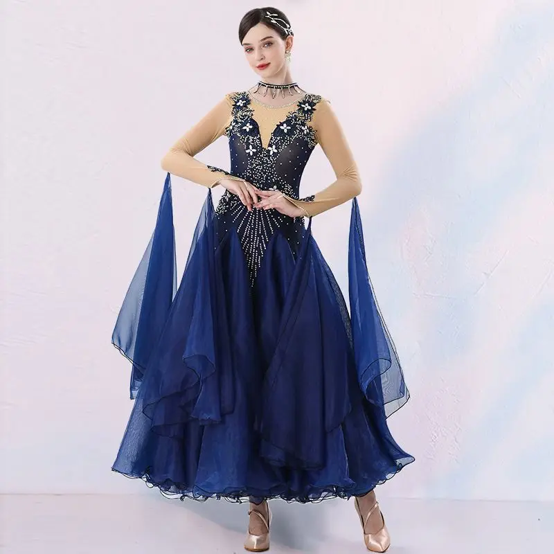Elegant Dancer Modern Dance Dress New Ballroom Dance Clothes Latin Performance Costume Waltz Skirt