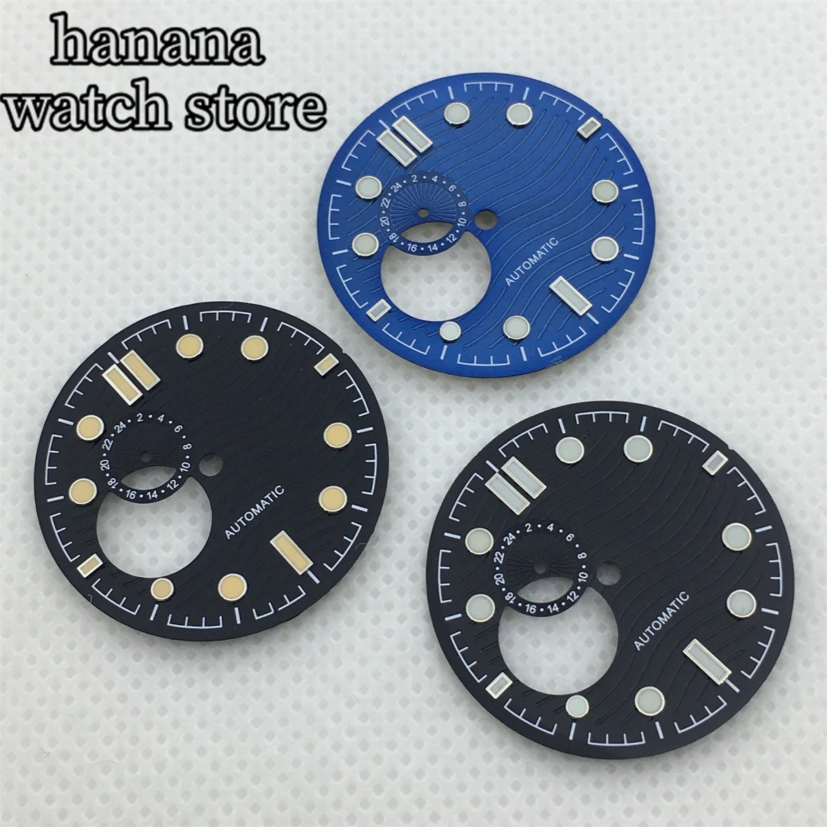31mm water print hollow luminous dial for NH39 movement watch accessories