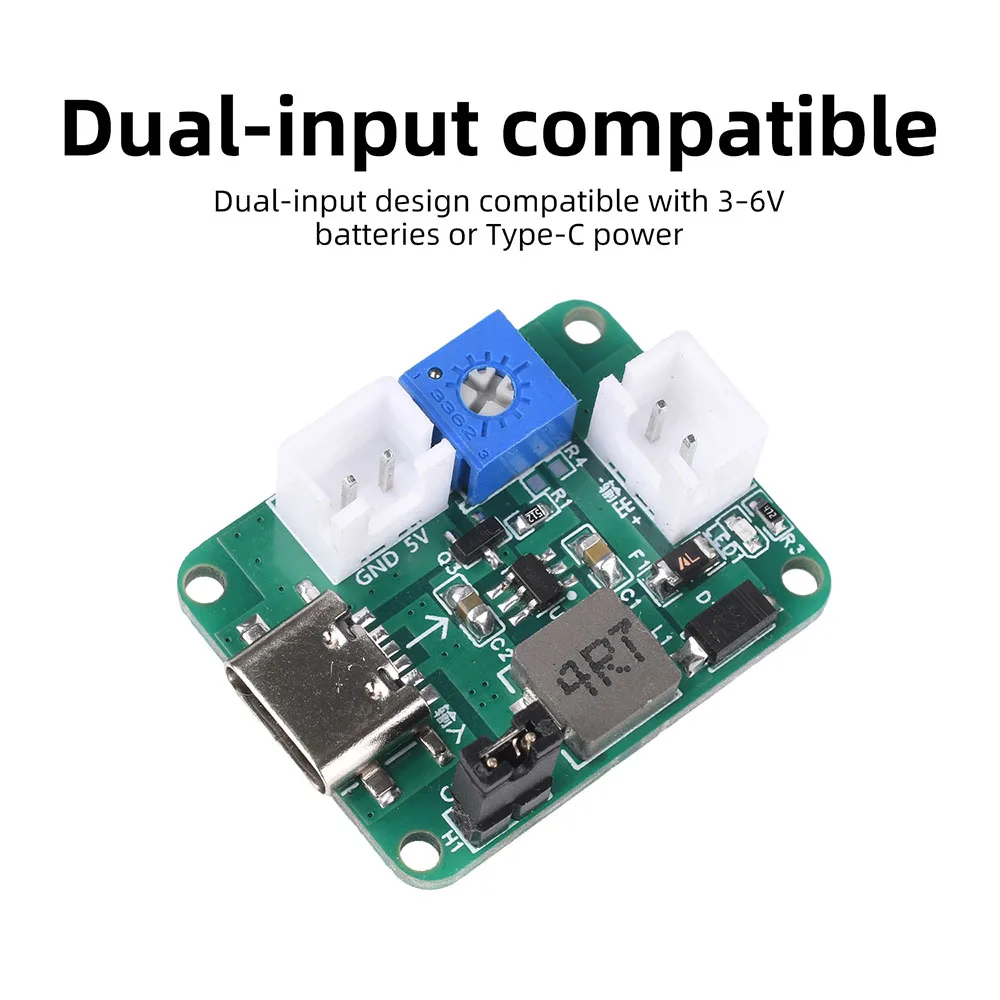 미니 조절식 부스트 모듈 DC 3-6V 듀얼 입력 - 5V 9V 12V 24V 출력 스위치 제어 단락 보호 DIY 전원 모듈
