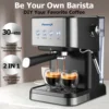Coffee Maker Machine 1.5L Espresso Machine 20 Bar Cappuccino Latte Coffee Maker Milk Frother 4