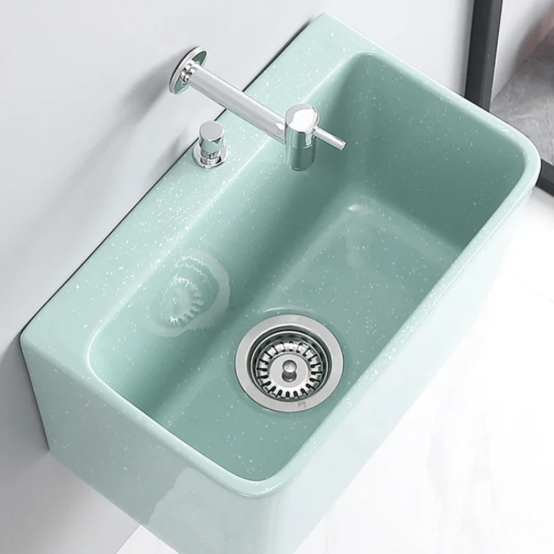 

XK Wall-Mounted Mop Pool Home Balcony Color Ceramic Mop Pool Internet Celebrity Bathroom