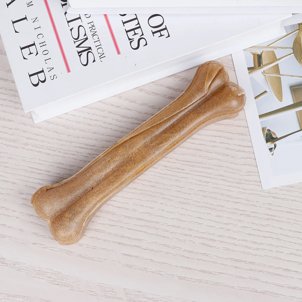 8 Inch Cowhide Bone Non-Toxic Creative Leather Chew Bone Anti-bite Puppy Teething Toys  for Small Medium Large Dog