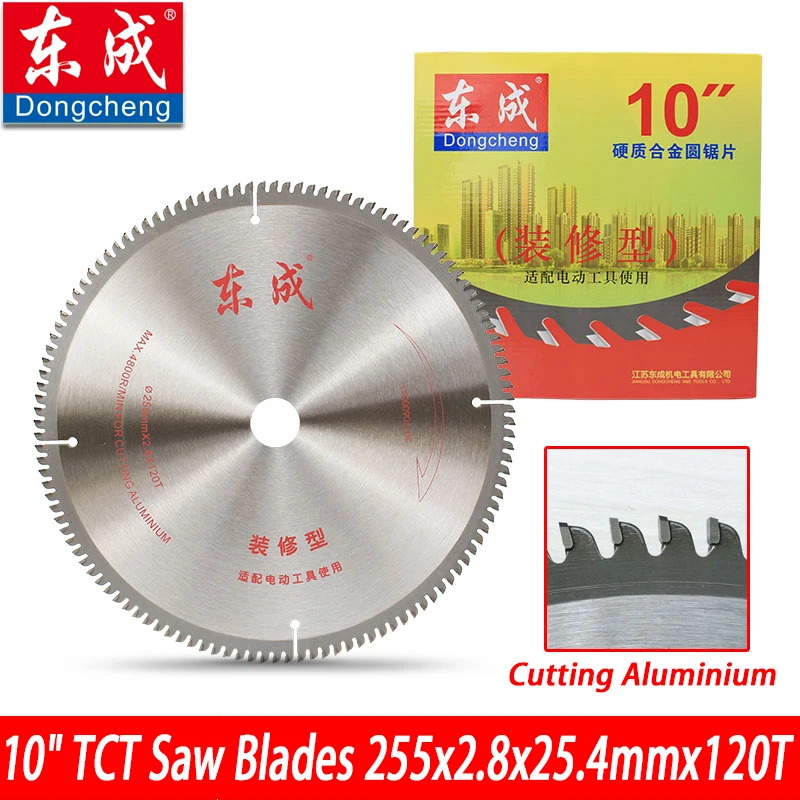 tct-circular-saw-blades-corte-de-aluminio-255mm-dongcheng-carbide-table-saw-blades-10-120-dentes-miter-saw-blade-254mm