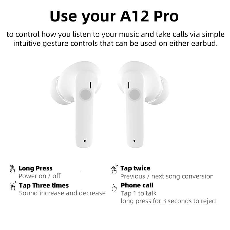 Original A12 Pro TWS Wireless Earphones Bluetooth 5.2 Mini Pod Earbuds Gaming Handfree Headset For Xiaomi iPhone Headphones