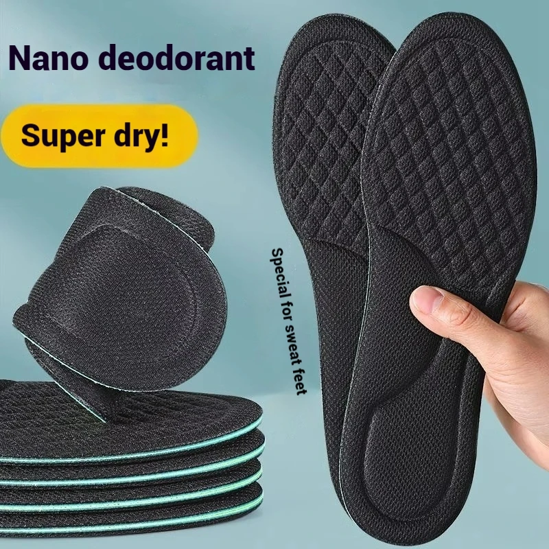 Soft Memory Foam Shoe Insoles Outdoor Sport Deodorizing Absorbs Sweat Antibacterial 1/6pair Shoe Insoles Camping Supplies