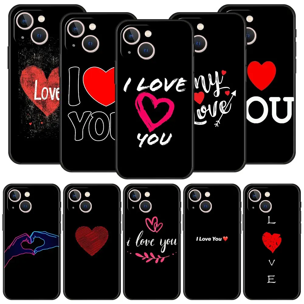 Pink Heart Luxury Silicone Phone Case - I Love You Design with Enhanced Protection