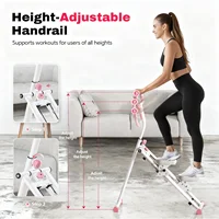 Pink Stair Climber Folding Cardio Exercise Stepper Stairmaster For Home Gym 3
