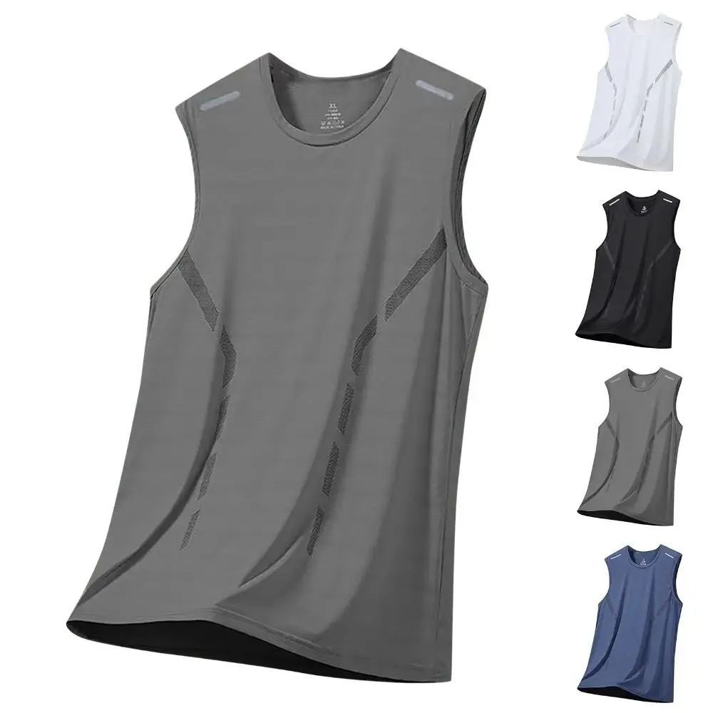 내구성이 뛰어난 스판덱스 남성용 Shapewear 바디 셰이퍼 민소매 압축 조끼 배꼽 컨트롤 속건성 셔츠