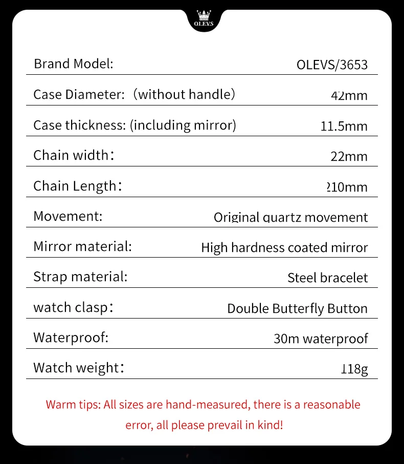 OLEVS 3653 Moon Phase Men Watch Luxury Brand Quartz Watch Fashion Original Waterproof Luminous 24-hour Automatic Date Men Watch