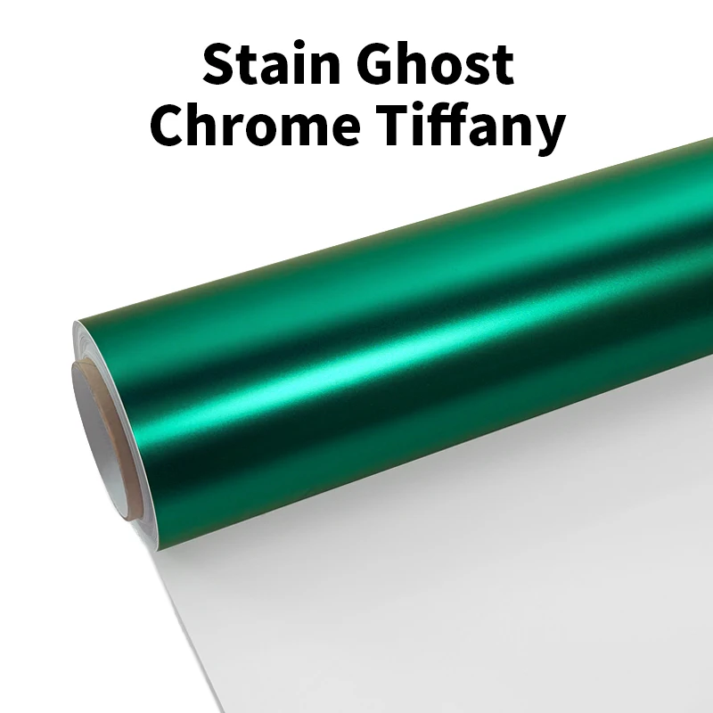 

Highest quality Satin Ghost Chrome Tiffany Vinyl Wrap film wrapping bright 152*18mquality Warranty covering voice colour (PET Li