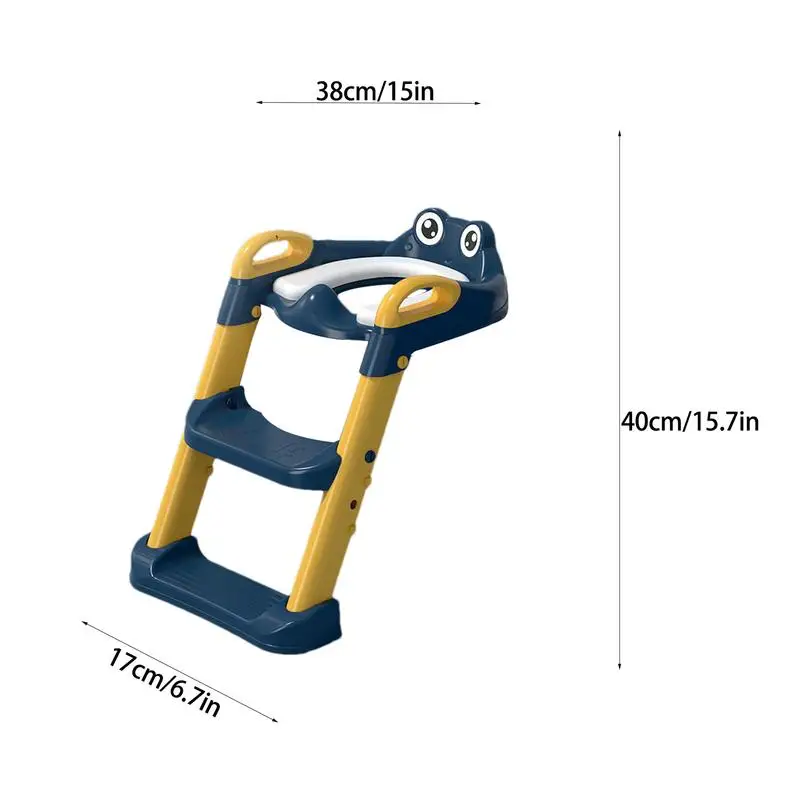 Children's Toilet Seat Stairway Baby Boys and Girls Toilet Folding Stand Step Stool Children's Step Toilet Seat Ring with Handle 6